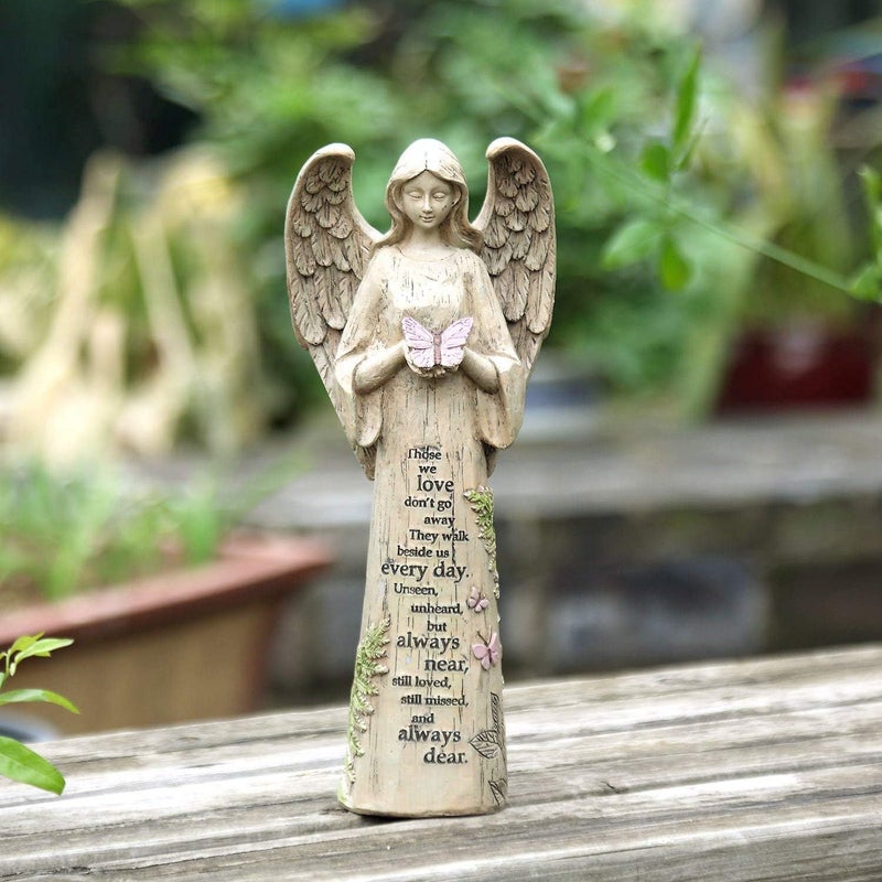 IVYHOME Ivy Home Standing Angel with Butterfly Garden Statuary - Image 2